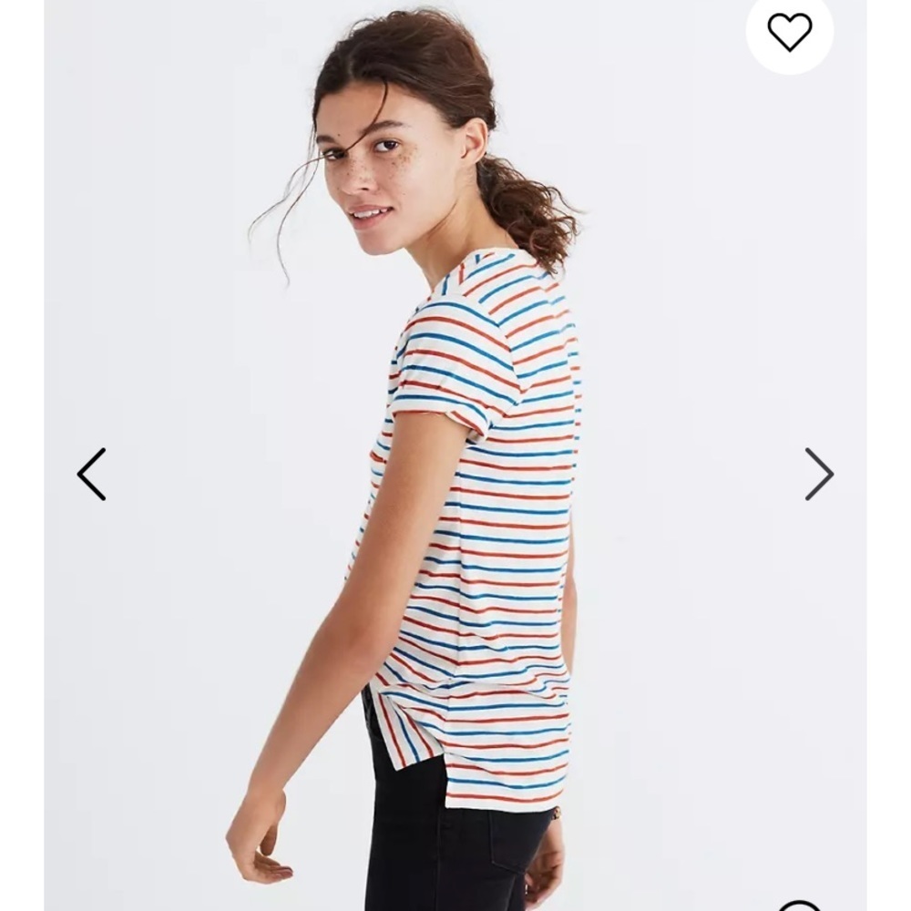 LIKE NEW! Americana 4th of July Madewell Whisper Cotton V-Neck Pocket Tee SIZE M